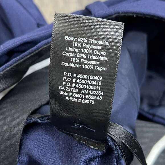 Aritzia Babaton Navy Blue Quillian Front Tie Wide Leg Trouser Pant - Picture 9 of 11